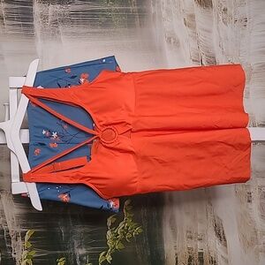 New with tags! Blueming Womens Medium bright orange blue floral 2 piece swim